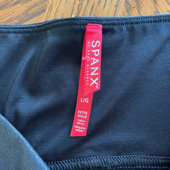 New Anthropologie Spanx Faux Leather Leggings Black Large - Picture 7 of 8